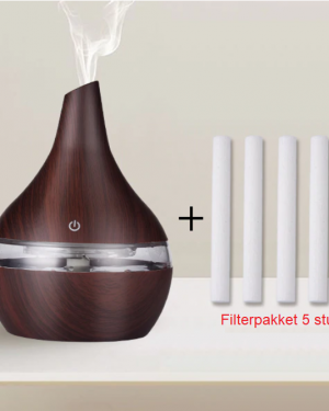 COMBI-DEAL: Aroma Diffuser Chocolate Wood + Premium Filterpakket (5 stuks)