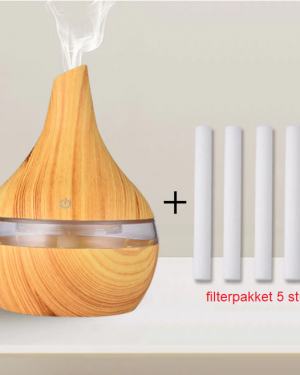 COMBI-DEAL: Aroma Diffuser Light Wood +  Premium Filterpakket (5 stuks)